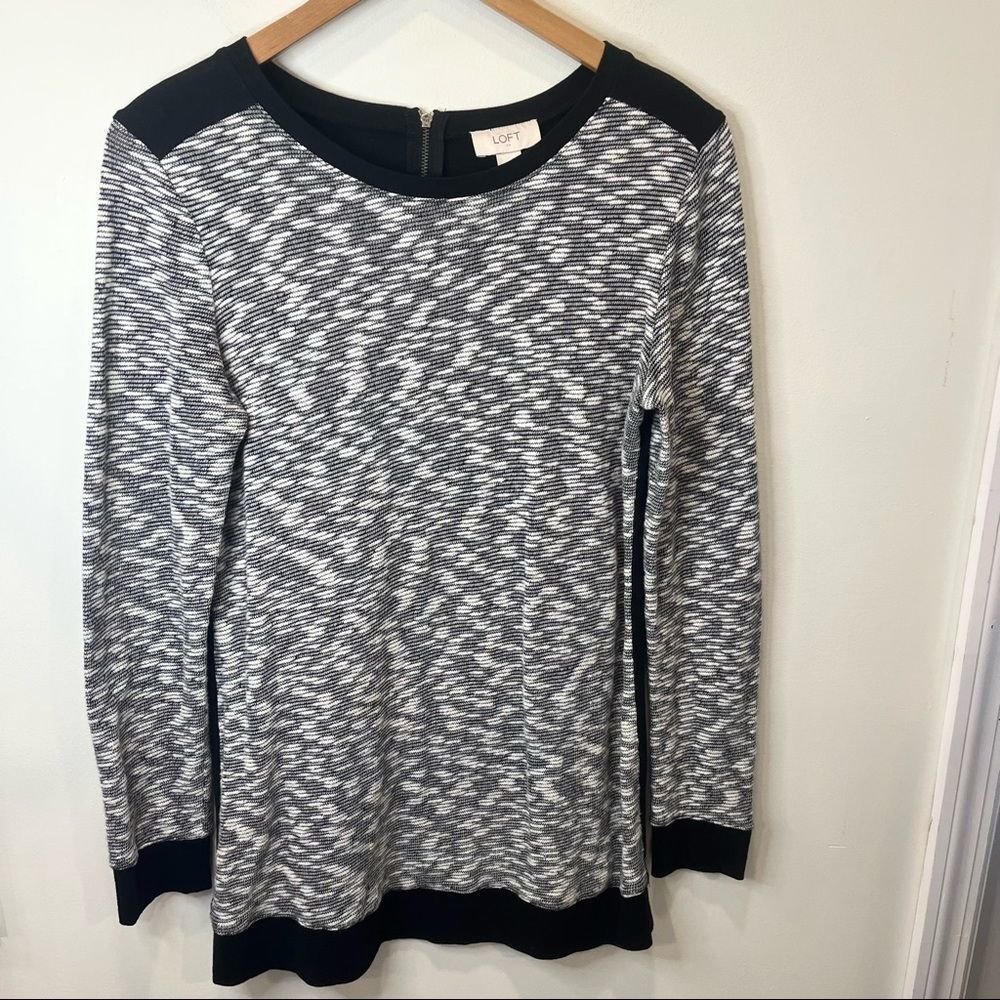 Loft black & white sweater tunic/dress womens size small‎